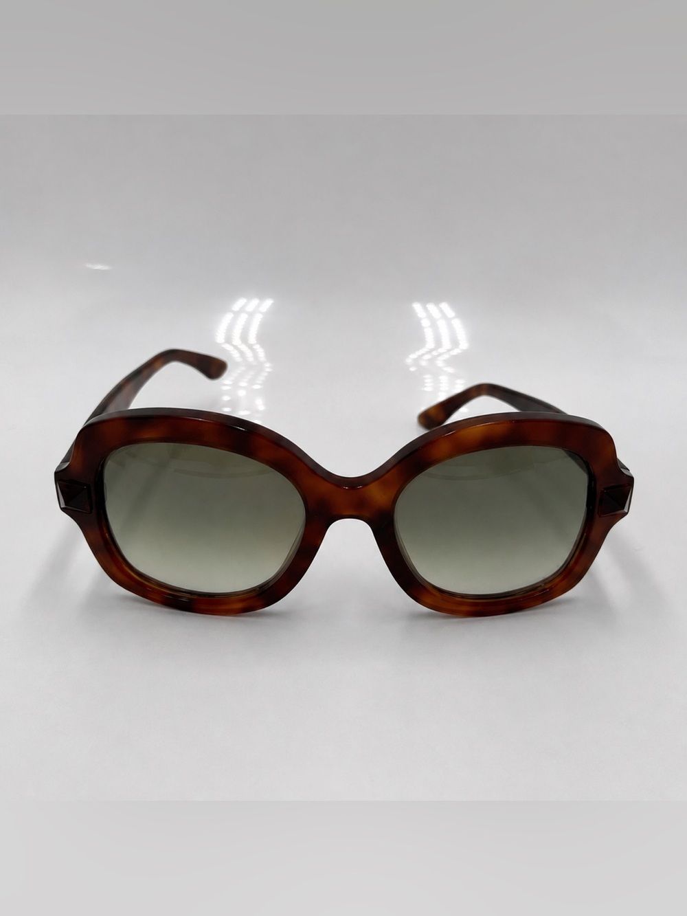 Valentino V697S 725 Havana Oversized Gradient Sunglasses Made in Italy